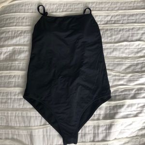 Black one piece swim suit